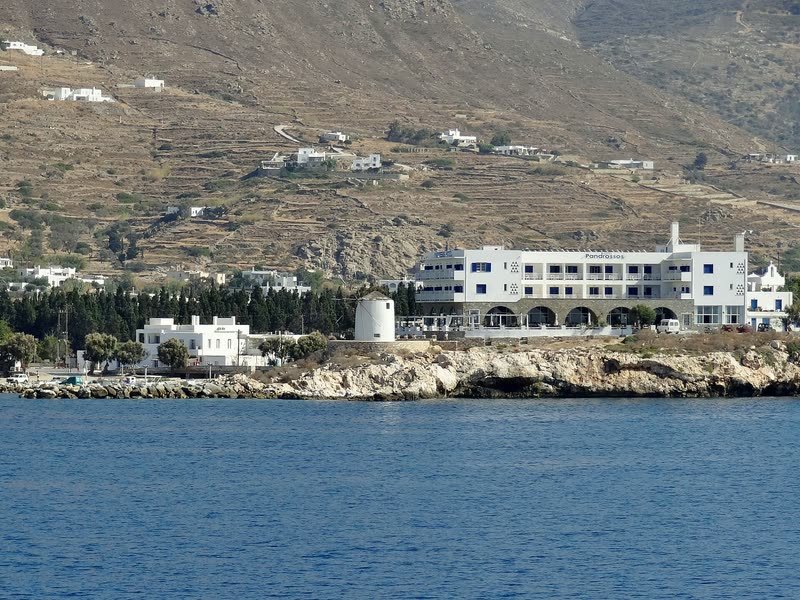 Cycladic hillside village above the Aegean sea, Paros